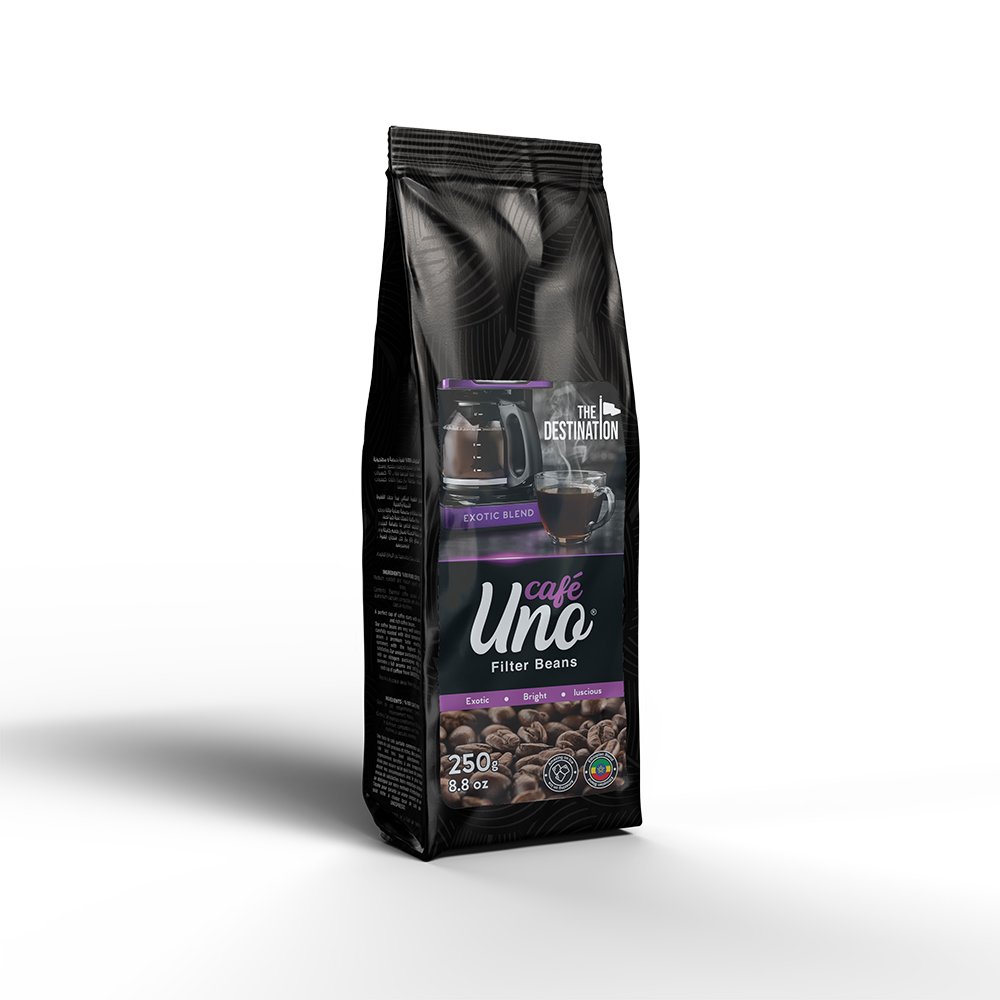 زا دستينيشن - أونو كافية - قهوة أمريكية مطحونة مفلترة - طبيعية 100% من أجود حقول القهوة - ناعمة المذاق - 250 جرام