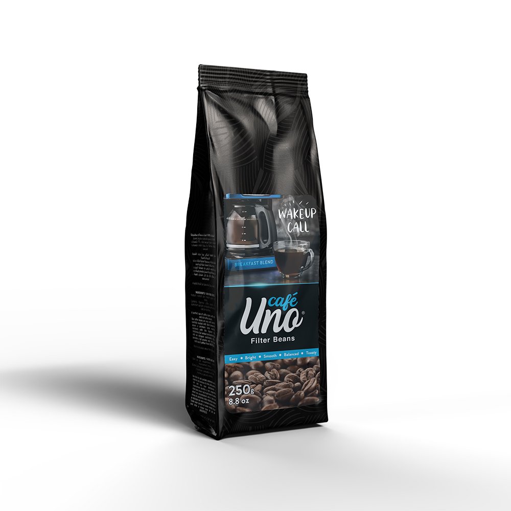 وك أب كول - أونو كافية - قهوة أمريكية مطحونة مفلترة - طبيعية 100% من أجود حقول القهوة - ناعمة المذاق - 250 جرام