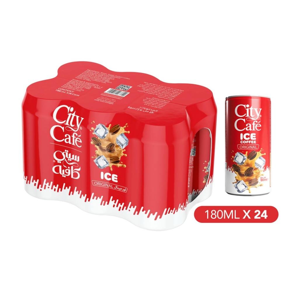 قهوة مثلجة أوريجينال - سيتي كافية - آيس كوفي - ٢٤ علبة - 180 مل
